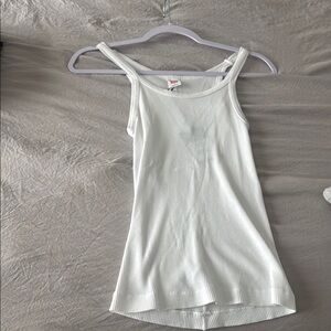 RE/DONE White Ribbed Tank Top